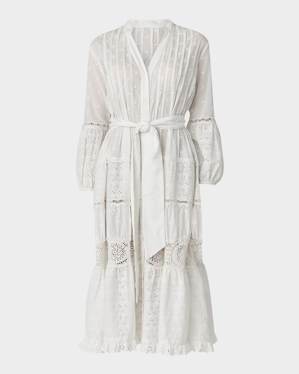 Milos Embroidered Midi Dress